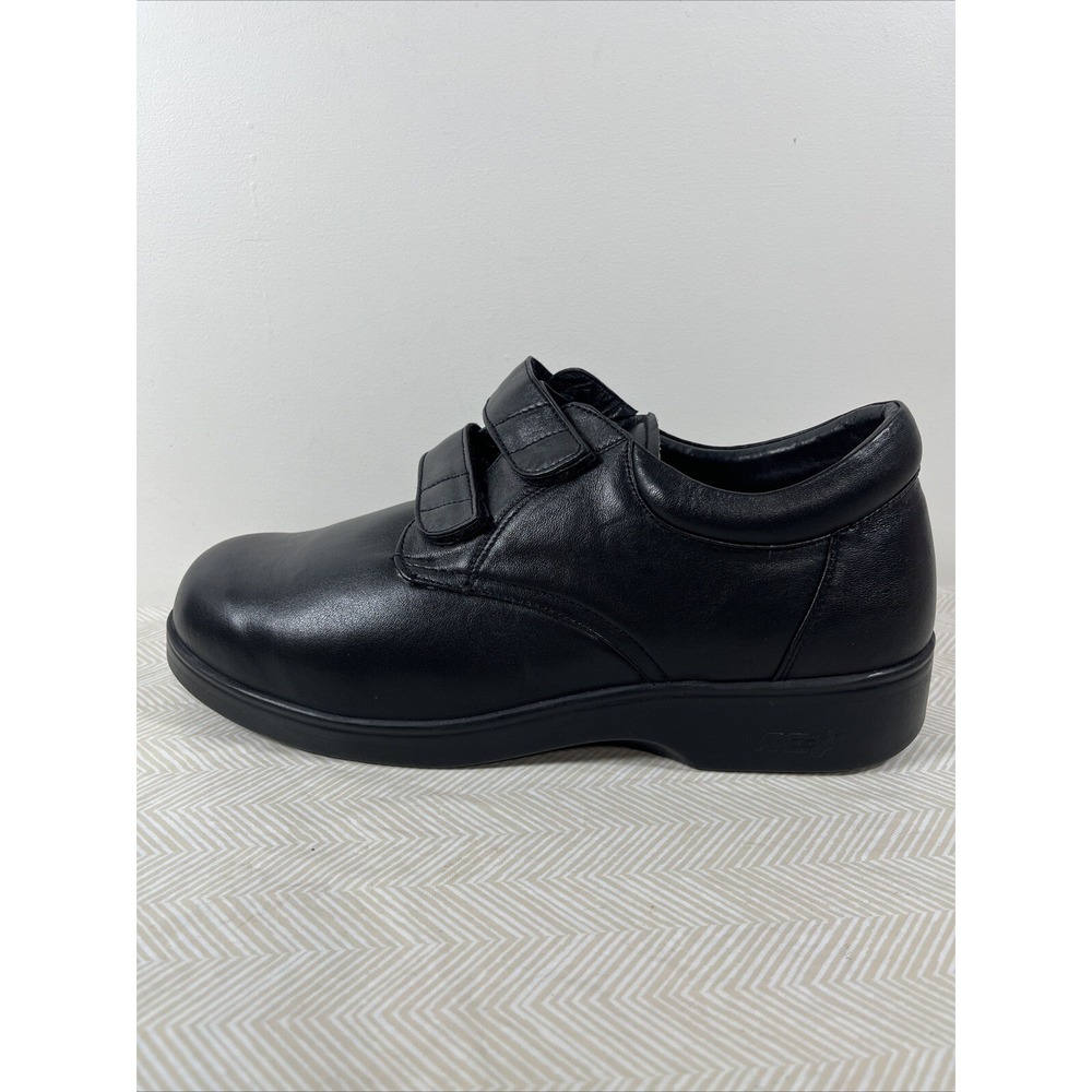 APEX 2 Strap Orthotic Walking Shoes Mens Sz 12.5 B (11.5x 4") Black Leather